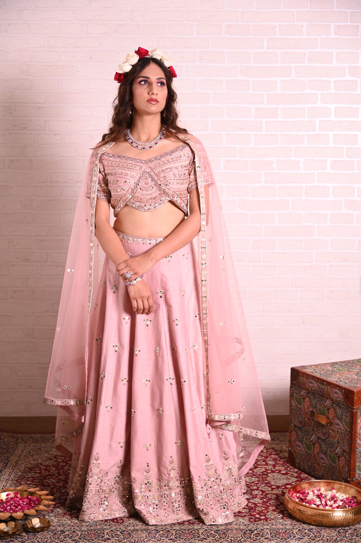 Gulabi Lehenga Set