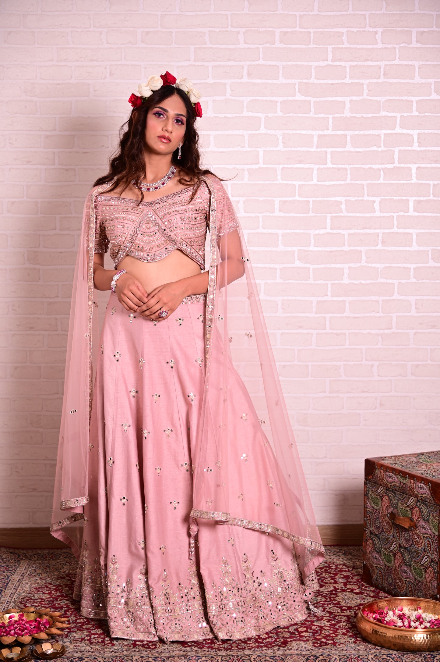 Gulabi Lehenga Set