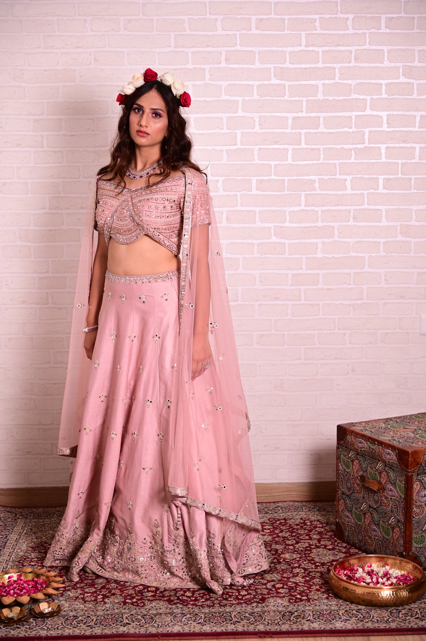 Gulabi Lehenga Set