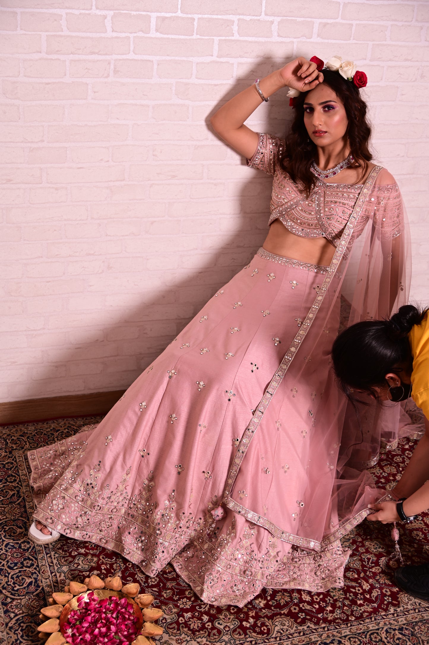 Gulabi Lehenga Set