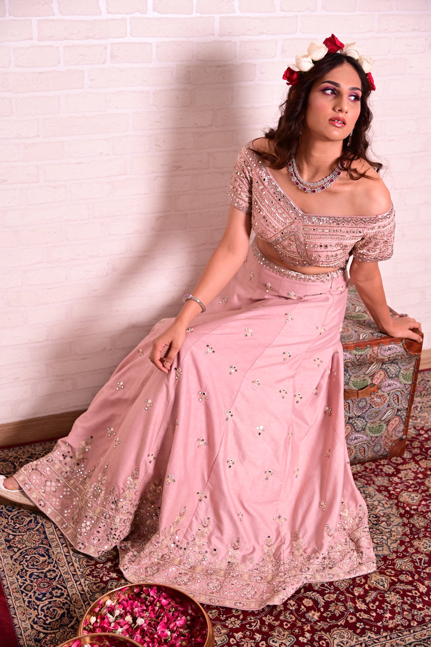 Gulabi Lehenga Set