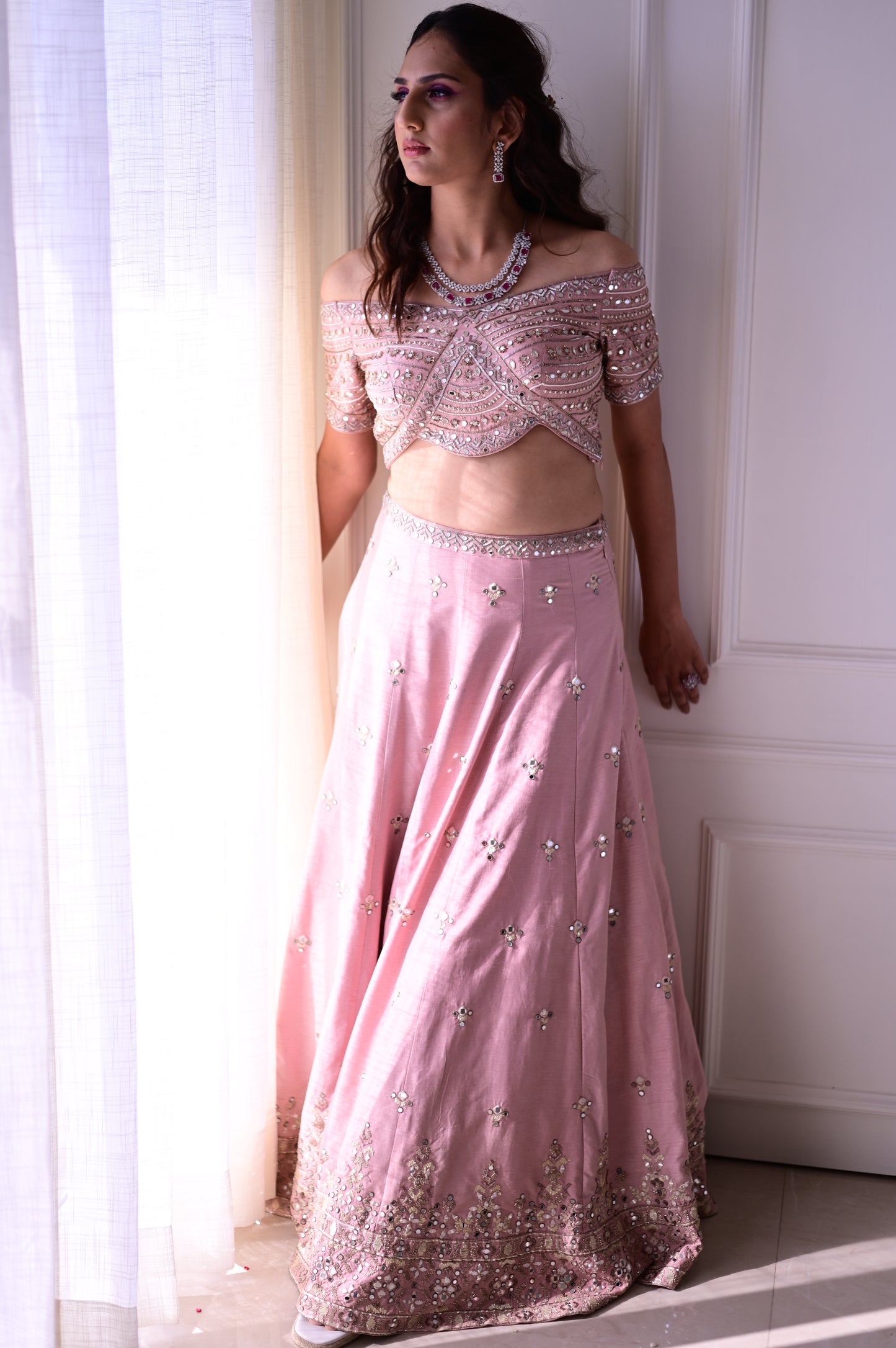 Gulabi Lehenga Set