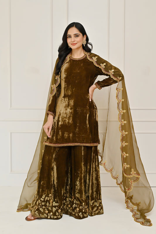 Saaz Sharara Suit Set